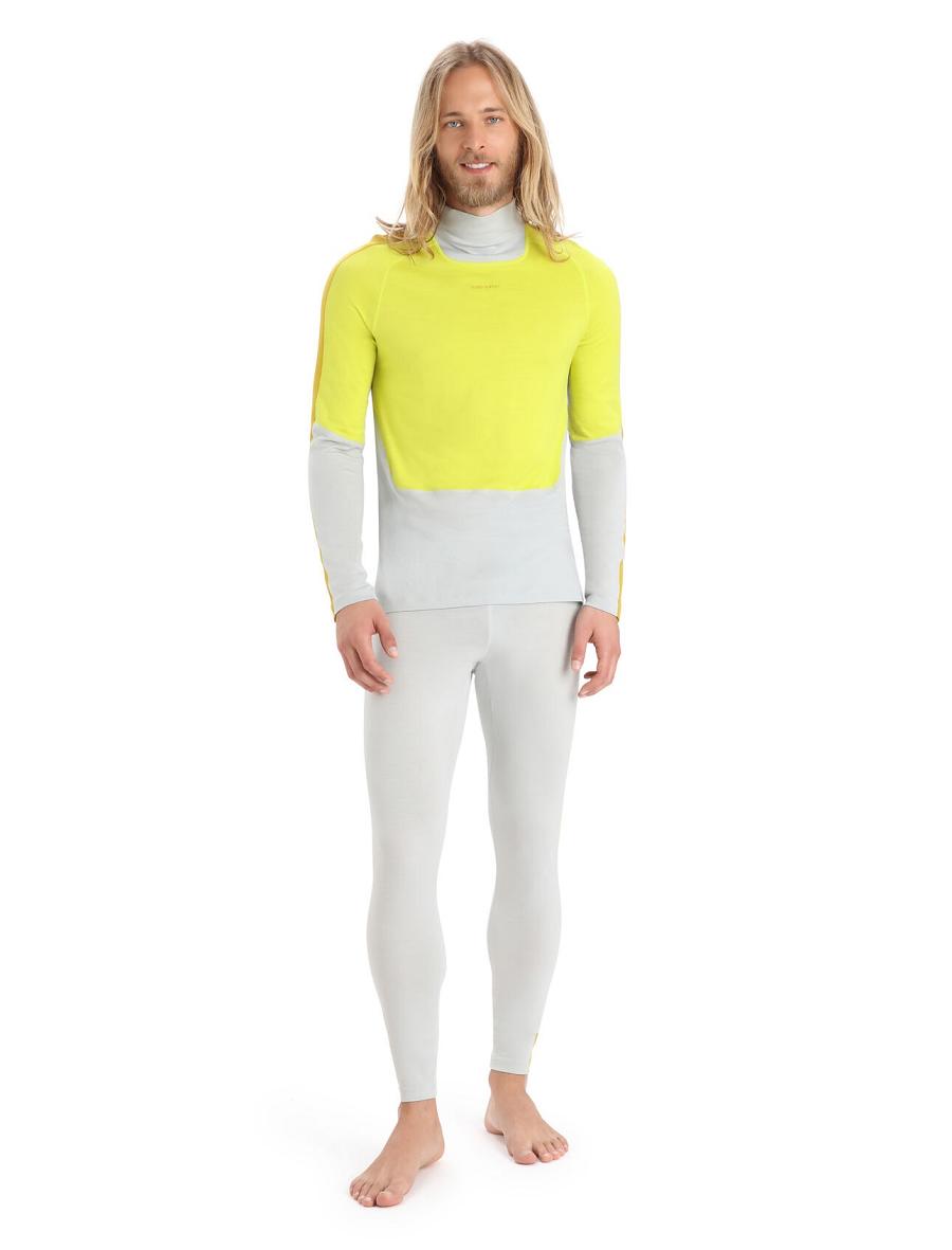 Men's Icebreaker Merino 200 Sonebula Long Sleeve High Neck Thermal Top Base Layers Ether / Shine | CA 1602MQZA